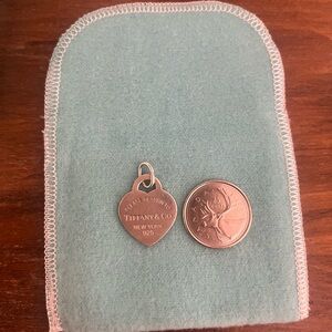 Tiffany & Co. Heart Tag Pendant large with blue on other side.